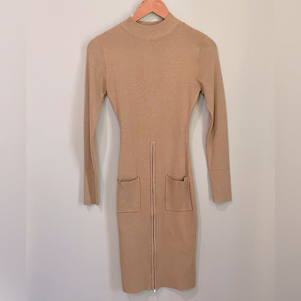 Revamped Beige Sweater Knit Midi Dress (M)